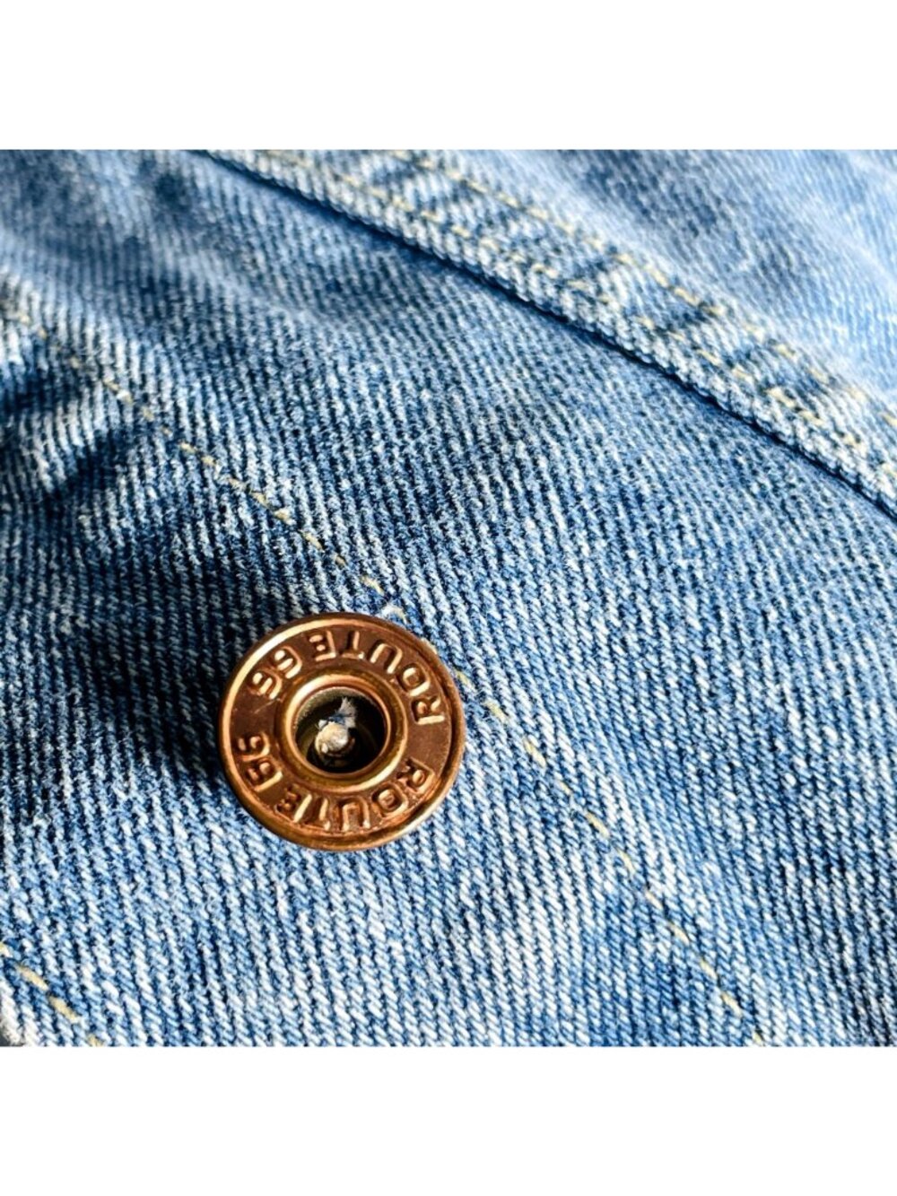 Vintage Route 66 Denim Jean Jacket Gender Neutral Kids 10 - 12 / Adult XS - Picture 5 of 14